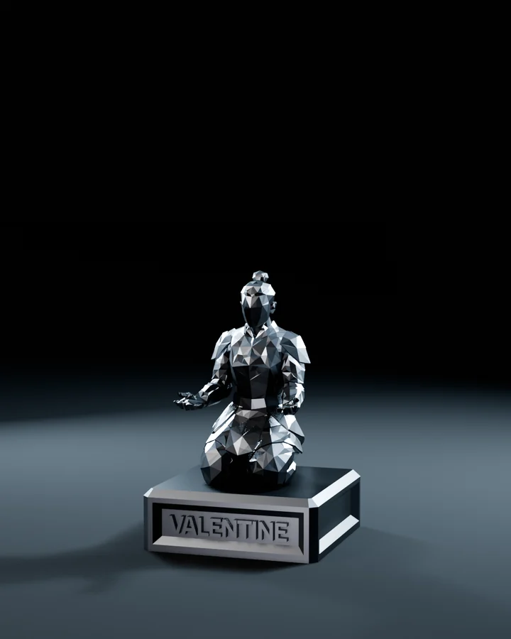 Justice – faceted statue on the Valentine base