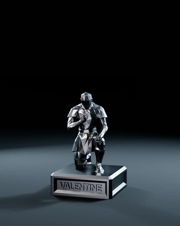 The Oath – faceted statue on the Valentine base